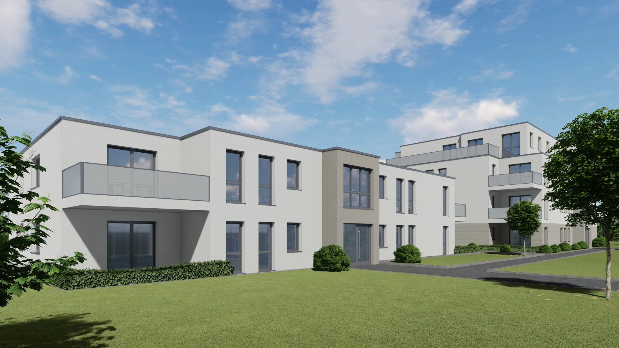 Architekturvisualisierung der Gartenseite